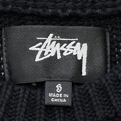 【中古品】【メンズ】 STUSSY ステューシー BUANA LOGO SWEATER 117294 ブアナ ロゴ セーター 長袖 トップス 142-260906-sa-23-teih サイズ：S カラー：ブラック 万代Net店