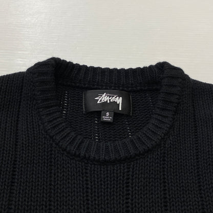 【中古品】【メンズ】 STUSSY ステューシー BUANA LOGO SWEATER 117294 ブアナ ロゴ セーター 長袖 トップス 142-260906-sa-23-teih サイズ：S カラー：ブラック 万代Net店