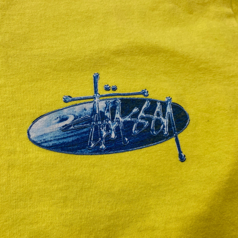 【中古品】【メンズ】 STUSSY ステューシー WAVE OVAL TEE ウェーブ オーヴァル Tシャツ 半袖 トップス 142-260906-sa-21-teih サイズ：S カラー：イエロー 万代Net店