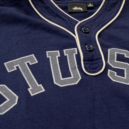 【中古品】【メンズ】 STUSSY ステューシー 1140383 ARCH BASEBALL JERSEY アーチ ベースボール ジャージ 半袖 トップス 142-260906-sa-24-teih サイズ：S カラー：ネイビー 万代Net店
