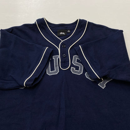 【中古品】【メンズ】 STUSSY ステューシー 1140383 ARCH BASEBALL JERSEY アーチ ベースボール ジャージ 半袖 トップス 142-260906-sa-24-teih サイズ：S カラー：ネイビー 万代Net店