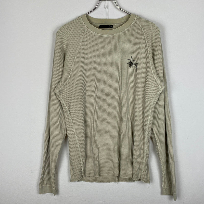 【中古品】【メンズ】 STUSSY ステューシー BASIC STUSSY THERMAL 1140356 ベーシック ステューシー サーマル 長袖 トップス 142-260906-sa-19-teih サイズ：S カラー：ベージュ 万代Net店