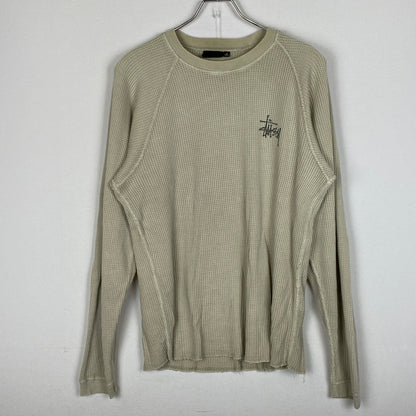 【中古品】【メンズ】 STUSSY ステューシー BASIC STUSSY THERMAL 1140356 ベーシック ステューシー サーマル 長袖 トップス 142-260906-sa-19-teih サイズ：S カラー：ベージュ 万代Net店