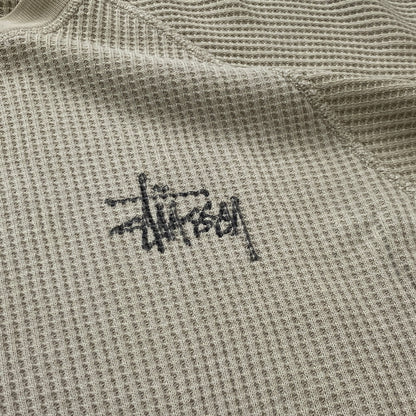 【中古品】【メンズ】 STUSSY ステューシー BASIC STUSSY THERMAL 1140356 ベーシック ステューシー サーマル 長袖 トップス 142-260906-sa-19-teih サイズ：S カラー：ベージュ 万代Net店