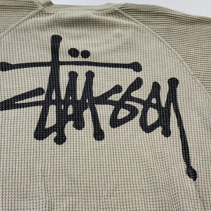 【中古品】【メンズ】 STUSSY ステューシー BASIC STUSSY THERMAL 1140356 ベーシック ステューシー サーマル 長袖 トップス 142-260906-sa-19-teih サイズ：S カラー：ベージュ 万代Net店