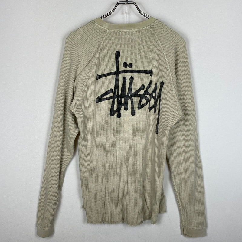 【中古品】【メンズ】 STUSSY ステューシー BASIC STUSSY THERMAL 1140356 ベーシック ステューシー サーマル 長袖 トップス 142-260906-sa-19-teih サイズ：S カラー：ベージュ 万代Net店