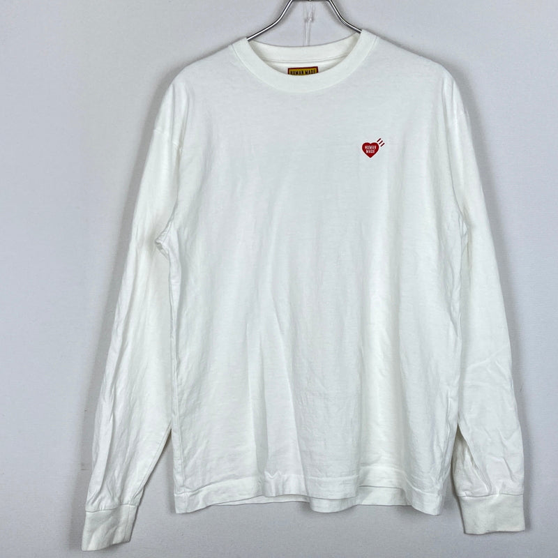 【中古品】【メンズ】 HUMAN MADE ヒューマンメード HEART BADGE L/S T-SHIR HM30CS050 ハート バッジ ロングスリーブ Tシャツ 長袖 トップス 142-260906-sa-20-teih サイズ：M カラー：ホワイト 万代Net店