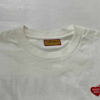 【中古品】【メンズ】 HUMAN MADE ヒューマンメード HEART BADGE L/S T-SHIR HM30CS050 ハート バッジ ロングスリーブ Tシャツ 長袖 トップス 142-260906-sa-20-teih サイズ：M カラー：ホワイト 万代Net店
