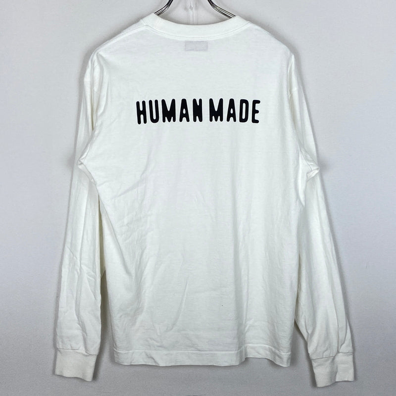 【中古品】【メンズ】 HUMAN MADE ヒューマンメード HEART BADGE L/S T-SHIR HM30CS050 ハート バッジ ロングスリーブ Tシャツ 長袖 トップス 142-260906-sa-20-teih サイズ：M カラー：ホワイト 万代Net店