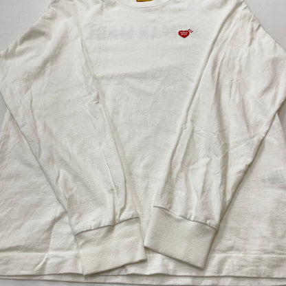【中古品】【メンズ】 HUMAN MADE ヒューマンメード HEART BADGE L/S T-SHIR HM30CS050 ハート バッジ ロングスリーブ Tシャツ 長袖 トップス 142-260906-sa-20-teih サイズ：M カラー：ホワイト 万代Net店