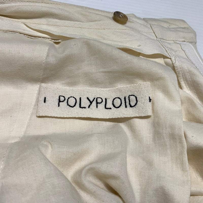 【中古品】【メンズ】 POLYPLOID ポリプロイド WTPT WIDE TAPERED PANTS 04-A-08 ワイド テーパード パンツ ボトムス コットンパンツ 152-260905-ko-06-teih サイズ：2 カラー：ホワイト系/アイボリー系 万代Net店