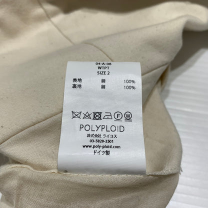 【中古品】【メンズ】 POLYPLOID ポリプロイド WTPT WIDE TAPERED PANTS 04-A-08 ワイド テーパード パンツ ボトムス コットンパンツ 152-260905-ko-06-teih サイズ：2 カラー：ホワイト系/アイボリー系 万代Net店