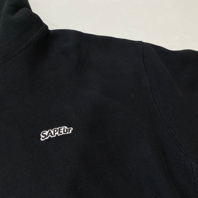 【中古品】【メンズ】 SAPEUR サープル LOGO HOODIE ロゴ フーデッド 長袖 トップス プルーオーバーパーカー 142-260906-sa-26-teih サイズ：XL カラー：ブラック 万代Net店