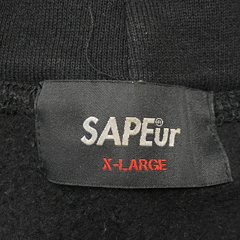 【中古品】【メンズ】 SAPEUR サープル LOGO HOODIE ロゴ フーデッド 長袖 トップス プルーオーバーパーカー 142-260906-sa-26-teih サイズ：XL カラー：ブラック 万代Net店