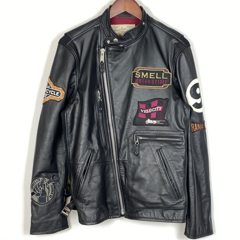 【中古品】【メンズ】 AVIREX アヴィレックス COW LEATHER RIDERS JACKET カウレザー ライダース ジャケット アウター 145-260906-sa-01-teih サイズ：L カラー：ブラック 万代Net店