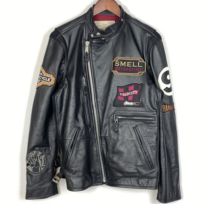 【中古品】【メンズ】 AVIREX アヴィレックス COW LEATHER RIDERS JACKET カウレザー ライダース ジャケット アウター 145-260906-sa-01-teih サイズ：L カラー：ブラック 万代Net店
