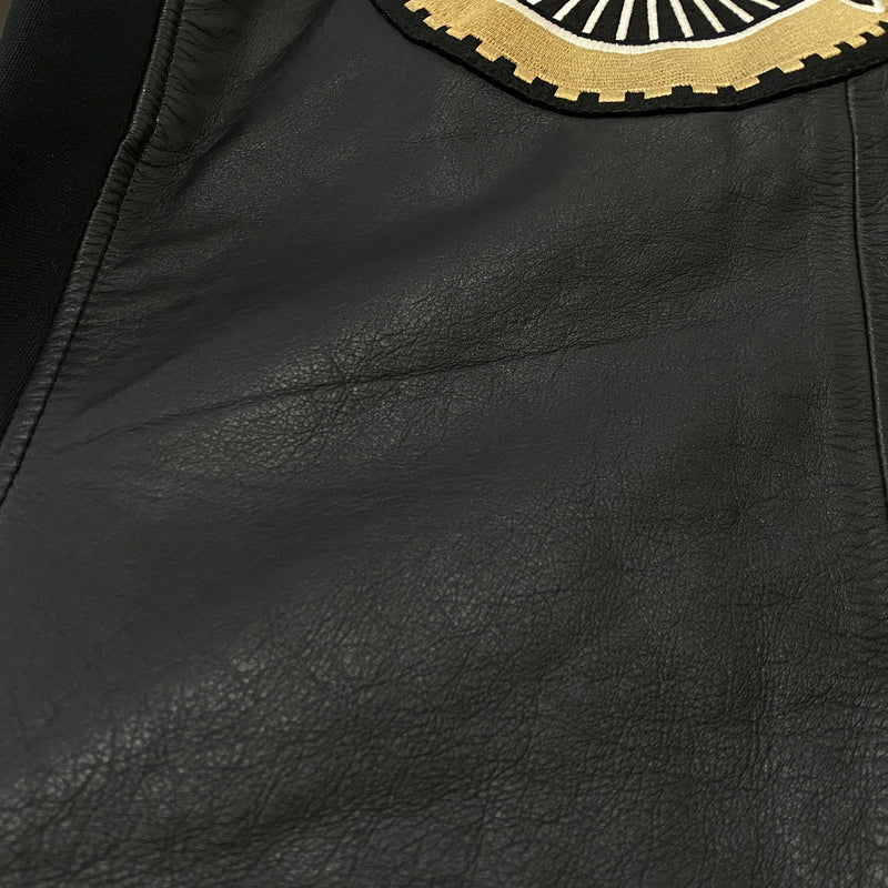 【中古品】【メンズ】 AVIREX アヴィレックス COW LEATHER RIDERS JACKET カウレザー ライダース ジャケット アウター 145-260906-sa-01-teih サイズ：L カラー：ブラック 万代Net店