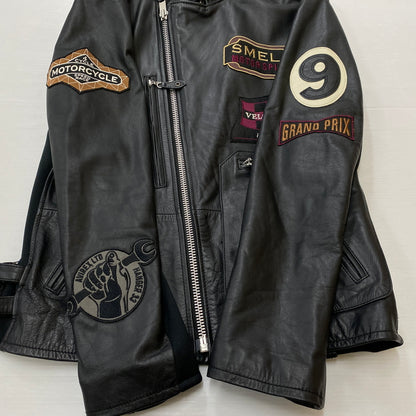 【中古品】【メンズ】 AVIREX アヴィレックス COW LEATHER RIDERS JACKET カウレザー ライダース ジャケット アウター 145-260906-sa-01-teih サイズ：L カラー：ブラック 万代Net店