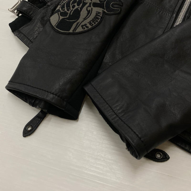 【中古品】【メンズ】 AVIREX アヴィレックス COW LEATHER RIDERS JACKET カウレザー ライダース ジャケット アウター 145-260906-sa-01-teih サイズ：L カラー：ブラック 万代Net店