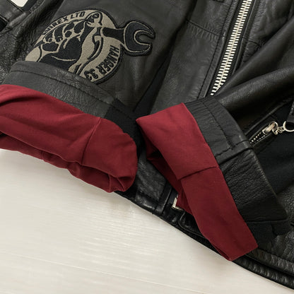 【中古品】【メンズ】 AVIREX アヴィレックス COW LEATHER RIDERS JACKET カウレザー ライダース ジャケット アウター 145-260906-sa-01-teih サイズ：L カラー：ブラック 万代Net店