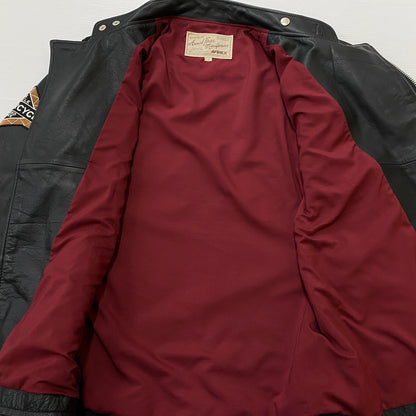 【中古品】【メンズ】 AVIREX アヴィレックス COW LEATHER RIDERS JACKET カウレザー ライダース ジャケット アウター 145-260906-sa-01-teih サイズ：L カラー：ブラック 万代Net店