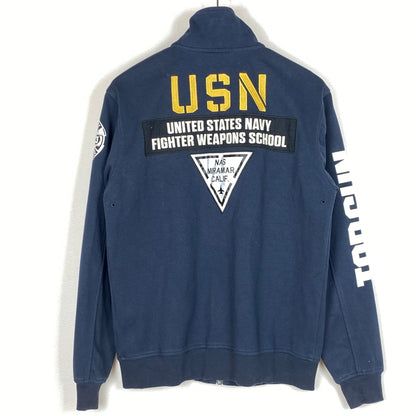 【中古品】【メンズ】 AVIREX アヴィレックス COTTON JACKET コットン ジャケット アウター 145-260906-sa-08-teih サイズ：M カラー：ネイビー 万代Net店