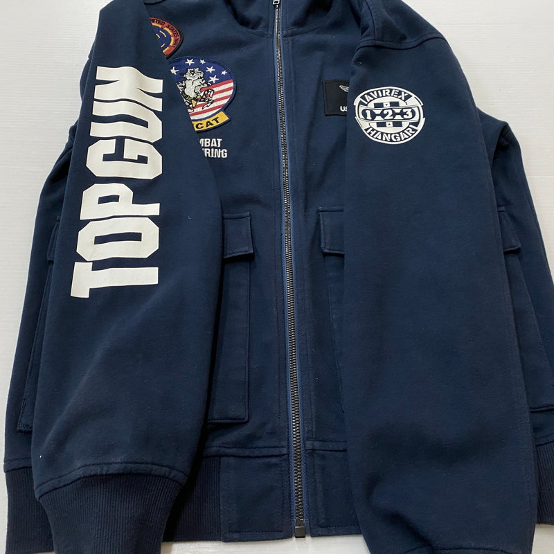 【中古品】【メンズ】 AVIREX アヴィレックス COTTON JACKET コットン ジャケット アウター 145-260906-sa-08-teih サイズ：M カラー：ネイビー 万代Net店