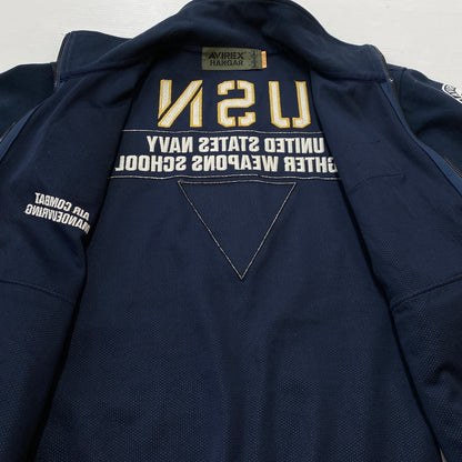 【中古品】【メンズ】 AVIREX アヴィレックス COTTON JACKET コットン ジャケット アウター 145-260906-sa-08-teih サイズ：M カラー：ネイビー 万代Net店