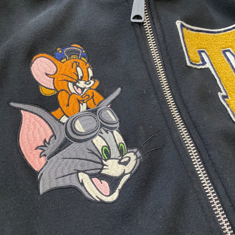 【中古品】【メンズ】 VANSON バンソン × TOM&JERRY トムアンドジェリー 別注コラボ STADIUM JUMPER スタジアム ジャンパー アウター スタジャン 145-260906-sa-09-teih サイズ：L カラー：ブラック 万代Net店