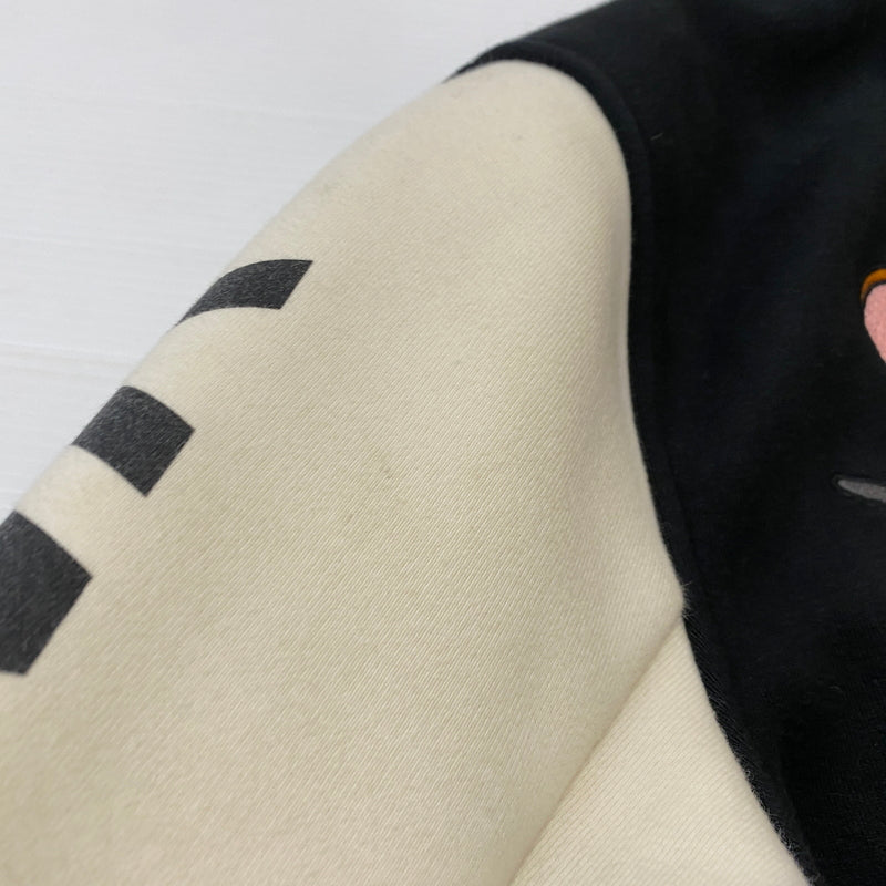 【中古品】【メンズ】 VANSON バンソン × TOM&JERRY トムアンドジェリー 別注コラボ STADIUM JUMPER スタジアム ジャンパー アウター スタジャン 145-260906-sa-09-teih サイズ：L カラー：ブラック 万代Net店