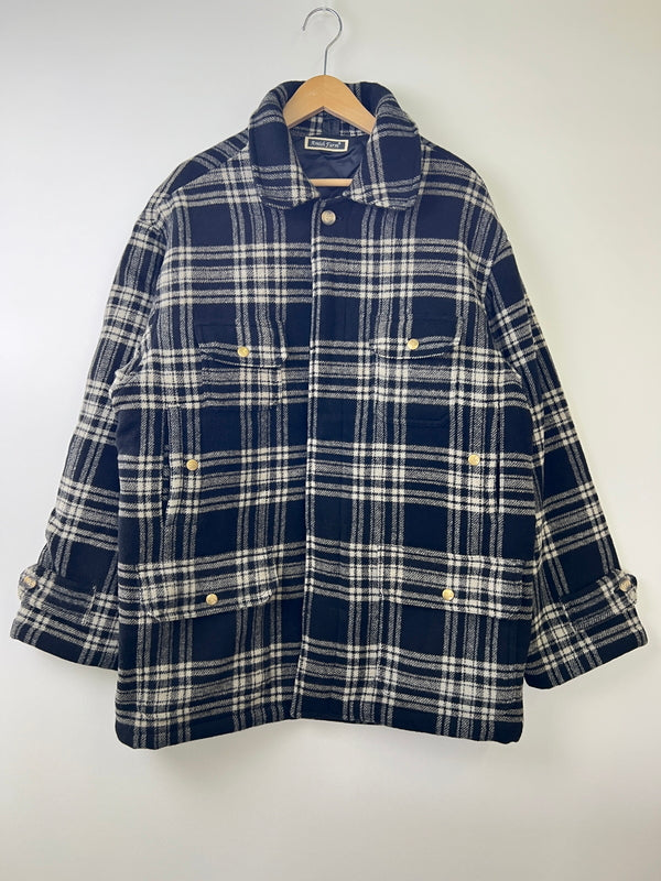 【中古品】【メンズ】 AMISH FARM アーミッシュファーム QUILTING LINER WOOL JACKET ウールジャケット アウター 147-260924-AS-18-hon サイズ：L カラー：ブラック/ホワイト 万代Net店