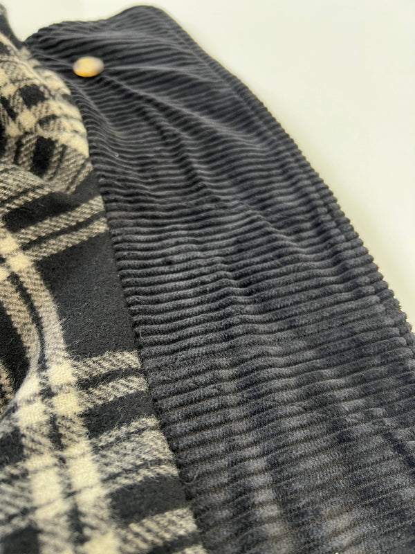 【中古品】【メンズ】 AMISH FARM アーミッシュファーム QUILTING LINER WOOL JACKET ウールジャケット アウター 147-260924-AS-18-hon サイズ：L カラー：ブラック/ホワイト 万代Net店
