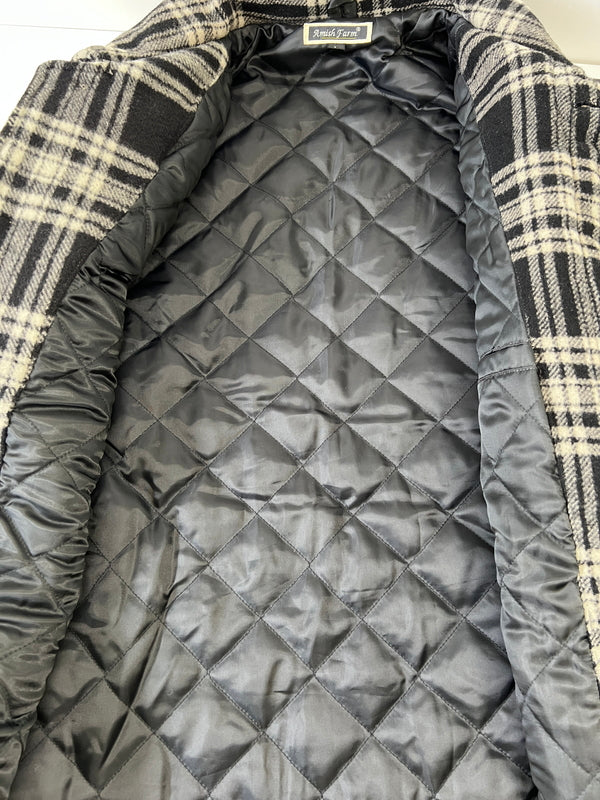 【中古品】【メンズ】 AMISH FARM アーミッシュファーム QUILTING LINER WOOL JACKET ウールジャケット アウター 147-260924-AS-18-hon サイズ：L カラー：ブラック/ホワイト 万代Net店
