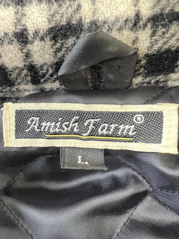 【中古品】【メンズ】 AMISH FARM アーミッシュファーム QUILTING LINER WOOL JACKET ウールジャケット アウター 147-260924-AS-18-hon サイズ：L カラー：ブラック/ホワイト 万代Net店