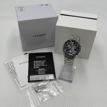 【中古品】【メンズ】 CITIZEN シチズン ECO DRIVE E820-S083460 エコドライブ クロノグラフデイト 腕時計 197-260909-ko-12-teih カラー：シルバー/ブラック 万代Net店