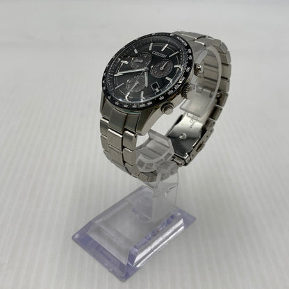 【中古品】【メンズ】 CITIZEN シチズン ECO DRIVE E820-S083460 エコドライブ クロノグラフデイト 腕時計 197-260909-ko-12-teih カラー：シルバー/ブラック 万代Net店