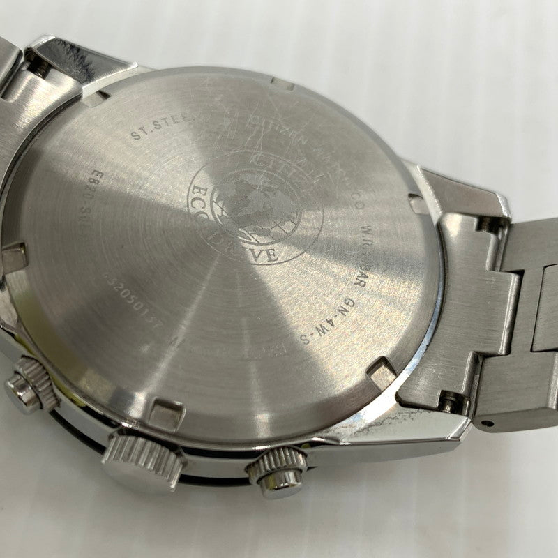 【中古品】【メンズ】 CITIZEN シチズン ECO DRIVE E820-S083460 エコドライブ クロノグラフデイト 腕時計 197-260909-ko-12-teih カラー：シルバー/ブラック 万代Net店