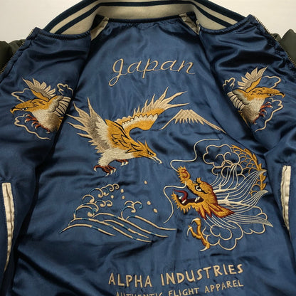 【中古品】【メンズ】 ALPHA INDUSTRIES アルファ インダストリーズ SOUVENIR JACKET REVERSE MA-1 TA1173-042 スーベニア ジャケット リーバイス エムエーワン アウター リバーシブル 145-260909-sa-07-teih サイズ：S カラー：ブルー 万代Net店