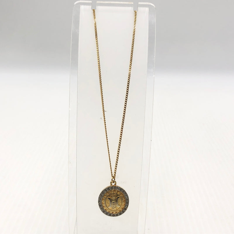 【中古品】【メンズ】 CELINE セリーヌ TTRIOMPHE RHINE STONE NECKLACE SCA4293 トリオンフ ライン ストーン ネックレス アクセサリー 182-260907-sa-07-teih カラー：ゴールド 万代Net店