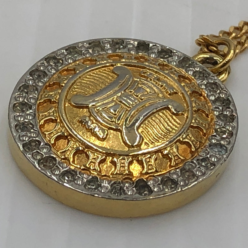 【中古品】【メンズ】 CELINE セリーヌ TTRIOMPHE RHINE STONE NECKLACE SCA4293 トリオンフ ライン ストーン ネックレス アクセサリー 182-260907-sa-07-teih カラー：ゴールド 万代Net店