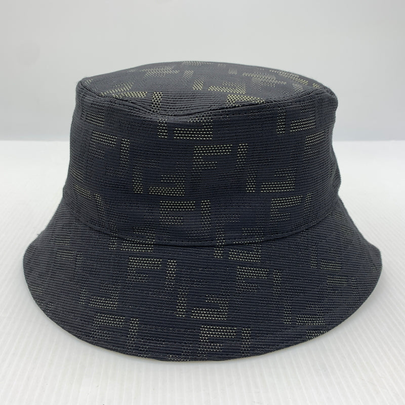 【中古品】【メンズ】 FENDI フェンディ BUCKET HAT バケット ハット ズッカ柄 帽子 183-260915-sa-18-teih サイズ：M カラー：ブラック 万代Net店