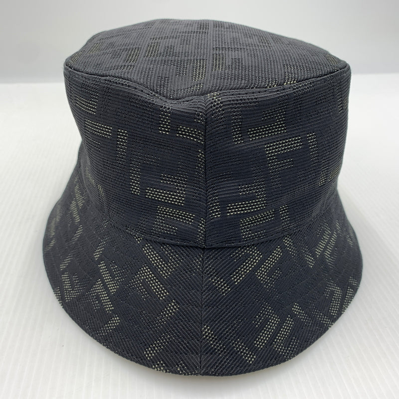 【中古品】【メンズ】 FENDI フェンディ BUCKET HAT バケット ハット ズッカ柄 帽子 183-260915-sa-18-teih サイズ：M カラー：ブラック 万代Net店