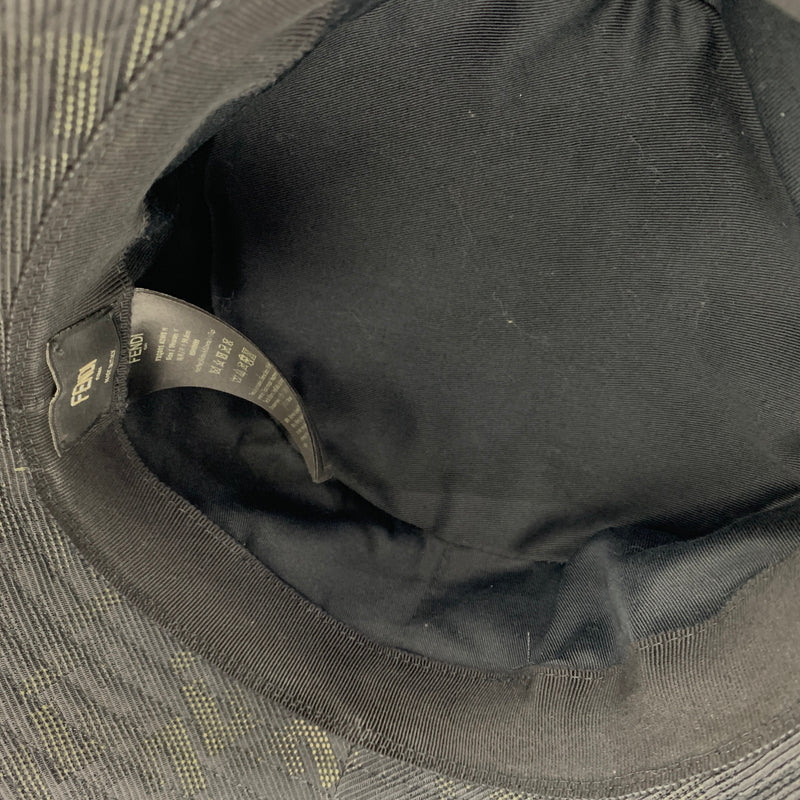 【中古品】【メンズ】 FENDI フェンディ BUCKET HAT バケット ハット ズッカ柄 帽子 183-260915-sa-18-teih サイズ：M カラー：ブラック 万代Net店