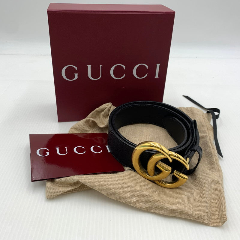 【中古品】【メンズ】 GUCCI グッチ 406831 DJ20T 80 32 493949 GGマーモント ベルト アクセサリー レザーベルト 182-260909-ko-15-teih カラー：ブラック 万代Net店