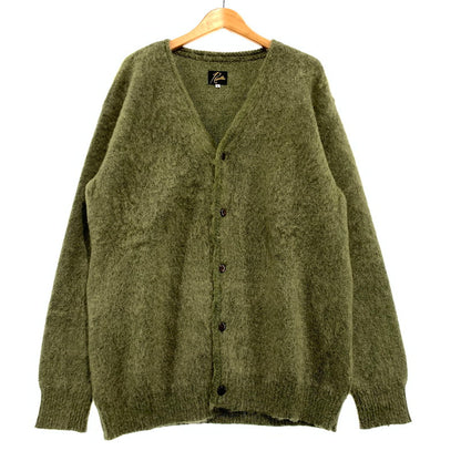 【中古品】【メンズ】 NEEDLES ニードルス × JEANS FACTORY ジーンズファクトリー 別注 コラボ MOHAIR CARDIGAN LQ449 モヘア カーディガン トップス 140-260909-ko-07-teih サイズ：L カラー：グリーン 万代Net店