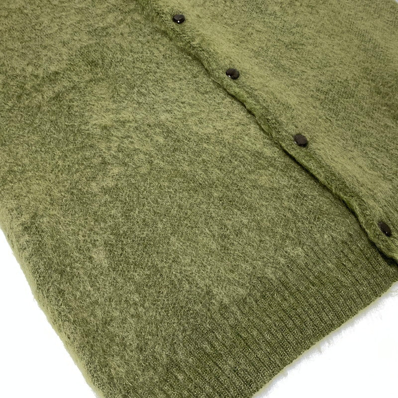 【中古品】【メンズ】 NEEDLES ニードルス × JEANS FACTORY ジーンズファクトリー 別注 コラボ MOHAIR CARDIGAN LQ449 モヘア カーディガン トップス 140-260909-ko-07-teih サイズ：L カラー：グリーン 万代Net店