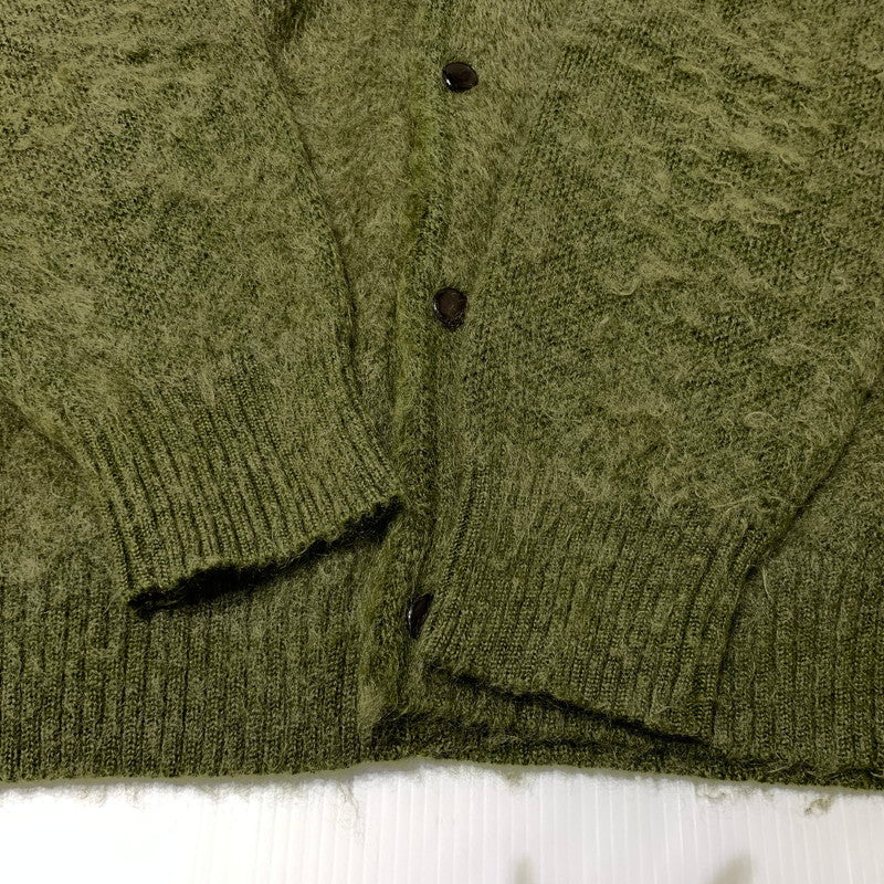 【中古品】【メンズ】 NEEDLES ニードルス × JEANS FACTORY ジーンズファクトリー 別注 コラボ MOHAIR CARDIGAN LQ449 モヘア カーディガン トップス 140-260909-ko-07-teih サイズ：L カラー：グリーン 万代Net店