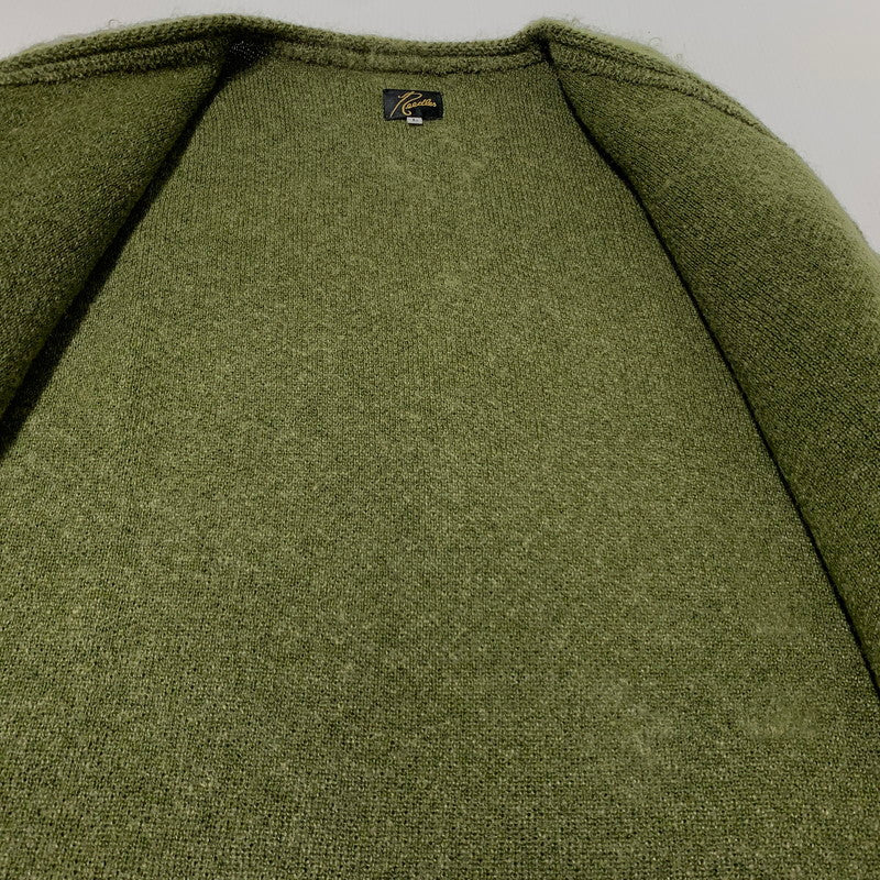 【中古品】【メンズ】 NEEDLES ニードルス × JEANS FACTORY ジーンズファクトリー 別注 コラボ MOHAIR CARDIGAN LQ449 モヘア カーディガン トップス 140-260909-ko-07-teih サイズ：L カラー：グリーン 万代Net店