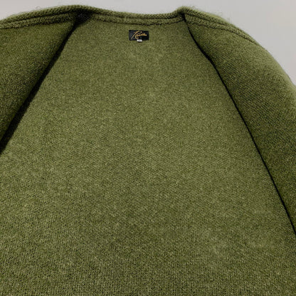 【中古品】【メンズ】 NEEDLES ニードルス × JEANS FACTORY ジーンズファクトリー 別注 コラボ MOHAIR CARDIGAN LQ449 モヘア カーディガン トップス 140-260909-ko-07-teih サイズ：L カラー：グリーン 万代Net店