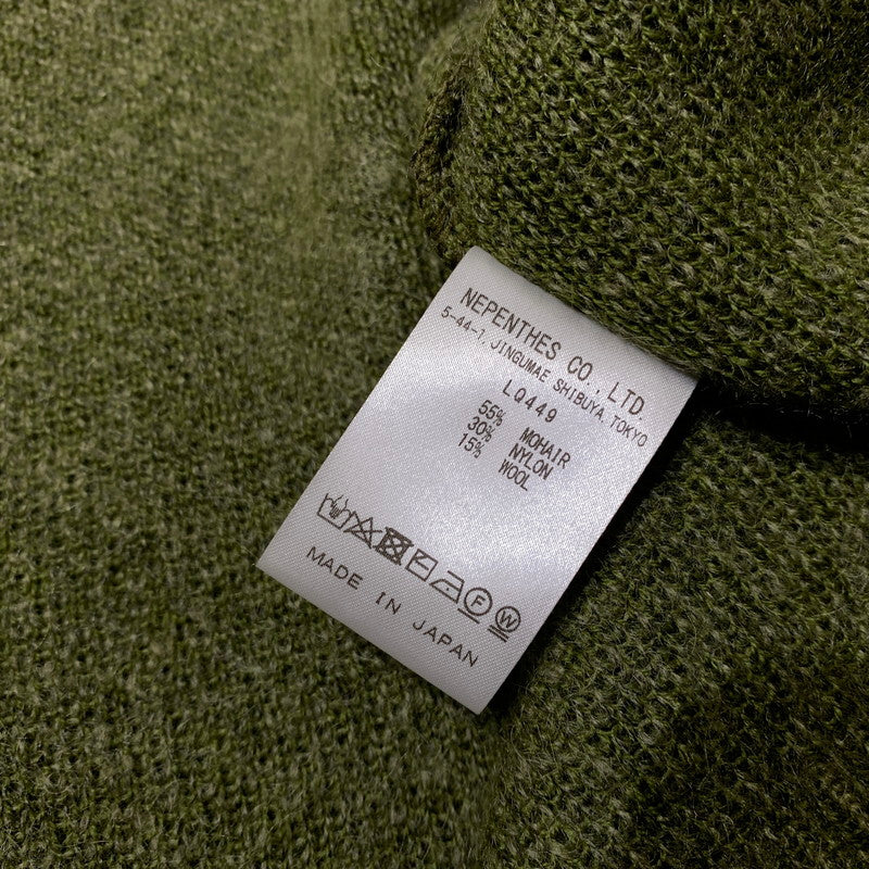 【中古品】【メンズ】 NEEDLES ニードルス × JEANS FACTORY ジーンズファクトリー 別注 コラボ MOHAIR CARDIGAN LQ449 モヘア カーディガン トップス 140-260909-ko-07-teih サイズ：L カラー：グリーン 万代Net店